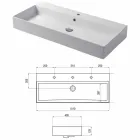 Design Countertop ose Pellgut për larje muri në Qeramikë me ngjyrë Leivi Viadurini