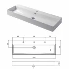 Design Countertop ose Pellgut për larje muri në Qeramikë me ngjyrë Leivi Viadurini