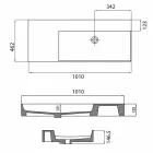 Countertop ose lavanderi i vetëm i montuar në mur në qeramikën Leivi Viadurini