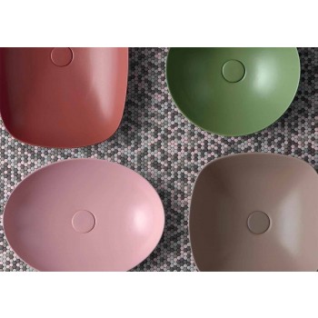 Countertop Oval Design Moderne Lavaman Qeramike Made in Italy - Zarro