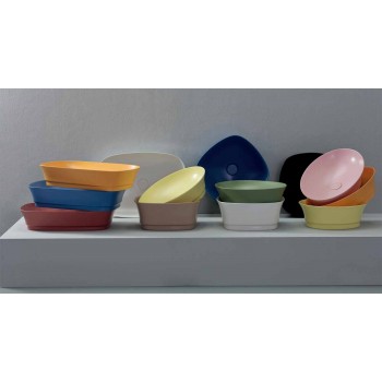 Countertop Oval Design Moderne Lavaman Qeramike Made in Italy - Zarro