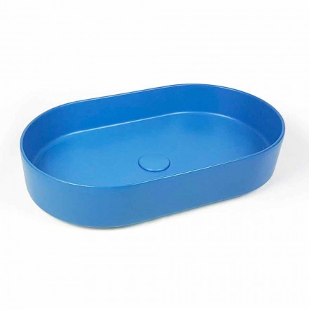 Kontrolli modern qeramik Oval Countertop Washbasin Made in Italy - Dable Viadurini