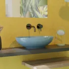 Lavaman ovale countertop në qeramikë me shkëlqim L 50 cm Made in Italy - Traget Viadurini