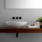 Lavaman Oval Countertop në Qeramikë me shkëlqim Prodhuar në Itali - Traget Viadurini