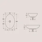 Lavaman Oval Countertop në Qeramikë me shkëlqim Prodhuar në Itali - Traget Viadurini