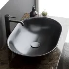 Lavaman Oval Countertop në Matt Qeramike Prodhuar në Itali - Nelly Viadurini