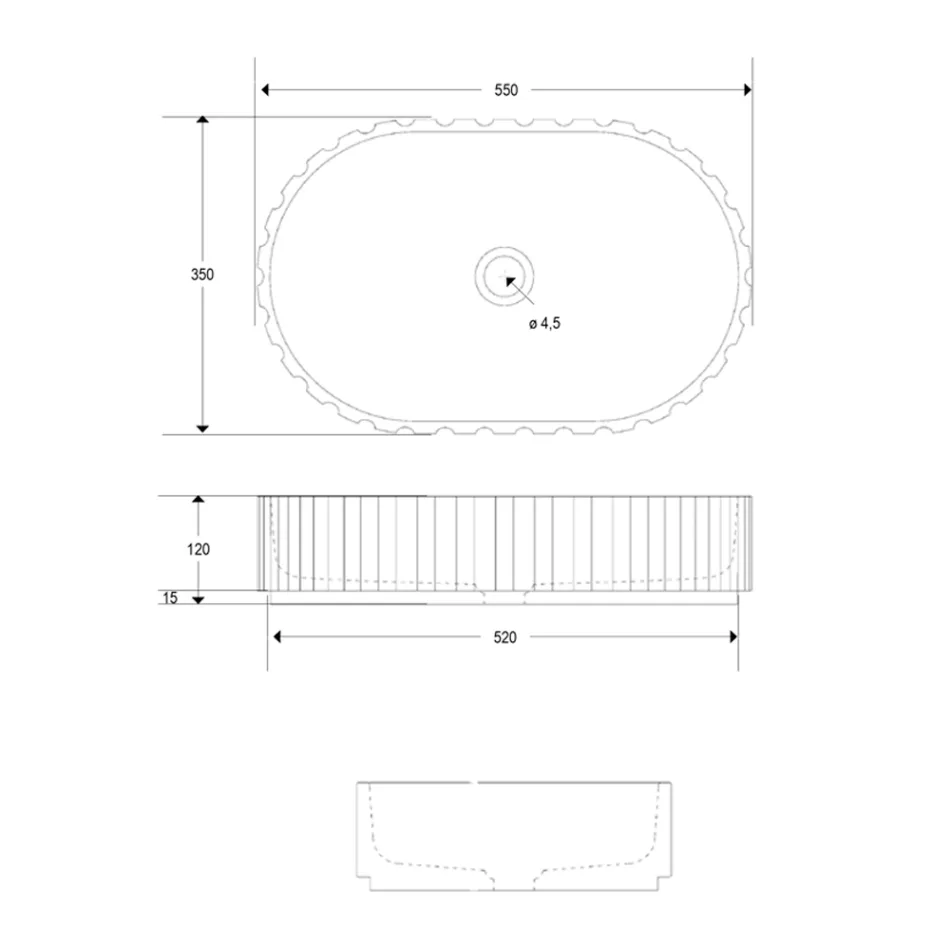 Lavaman ovale countertop për banjo E bërë nga mermeri i bardhë - Cunzite Viadurini