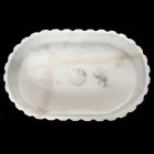 Lavaman ovale countertop për banjo E bërë nga mermeri i bardhë - Cunzite Viadurini