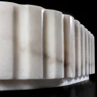 Lavaman ovale countertop për banjo E bërë nga mermeri i bardhë - Cunzite Viadurini