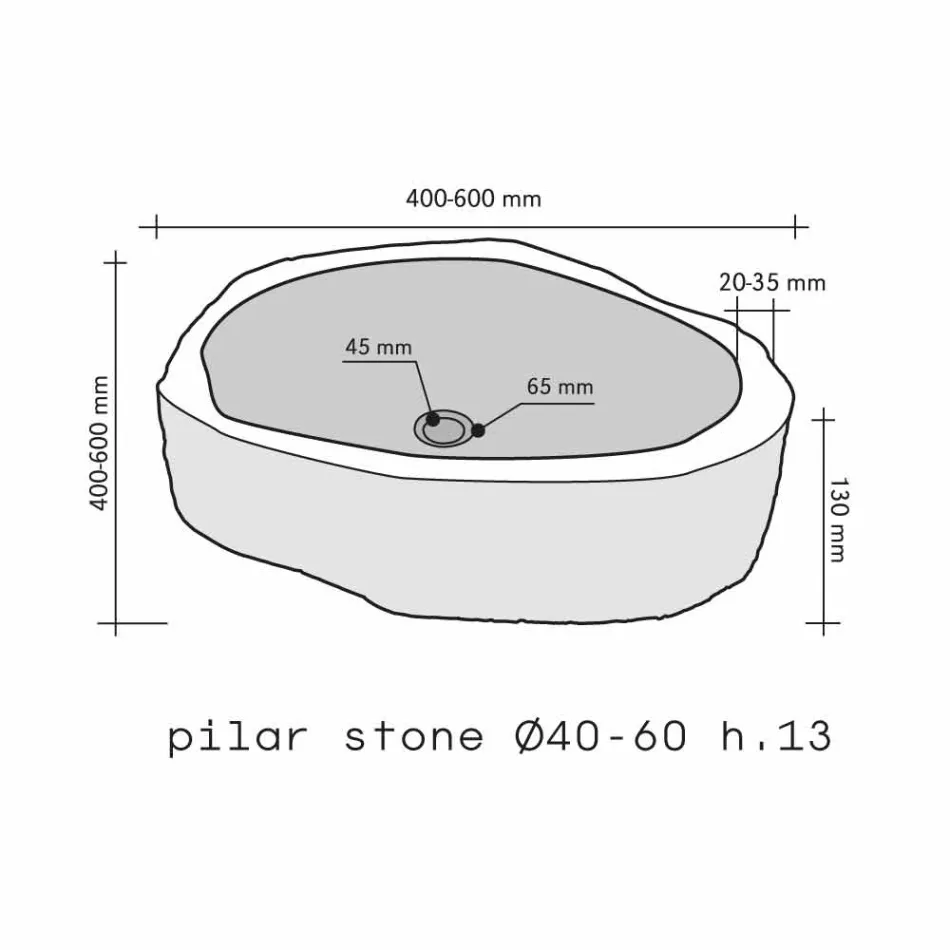 Pjesë mbështetëse për countertop në Basalt Hassan Viadurini