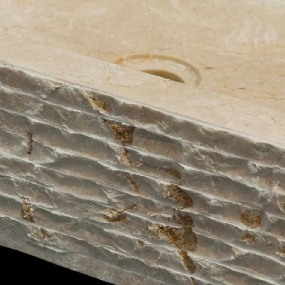 Washbasin pjesë e vetme e gurit natyror Hydro White Viadurini