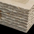 Washbasin pjesë e vetme e gurit natyror Hydro White Viadurini