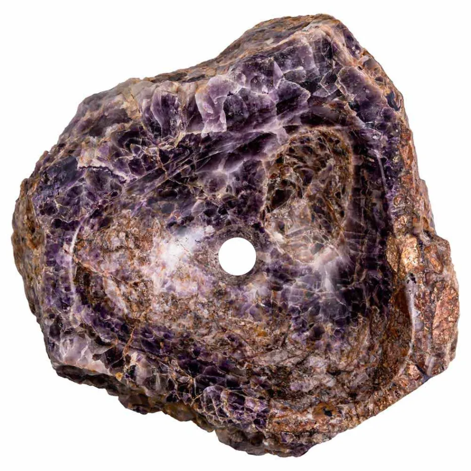 Larje countertop prodhuar me dorë në gur ametist, Vidor Viadurini