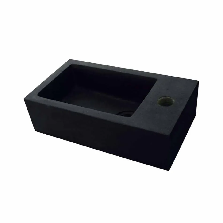 Mbështetje drejtkëndëshe Countertop në Basalt Black Beli Viadurini