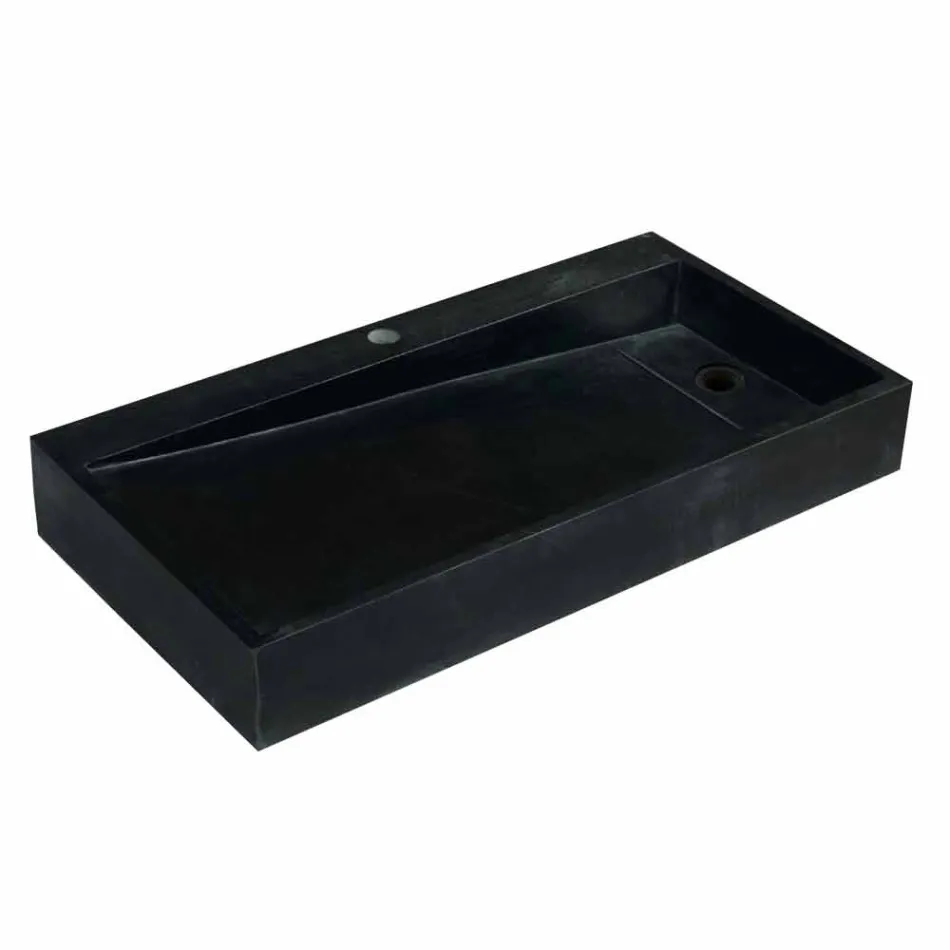 Mbështetje drejtkëndëshe Countertop në Basalt Black Chao Viadurini