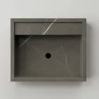 Lavaman me tavolinë drejtkëndëshe prej guri prej porcelani Prodhuar në Itali - Cervia Viadurini