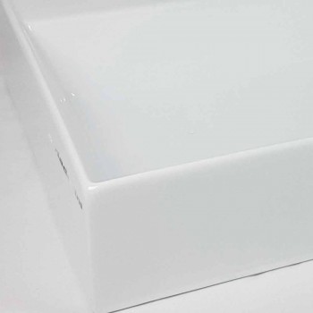 Countertop drejtkëndëshe Washbasin L 80 cm në Qeramikë Made in Italy - Piacione
