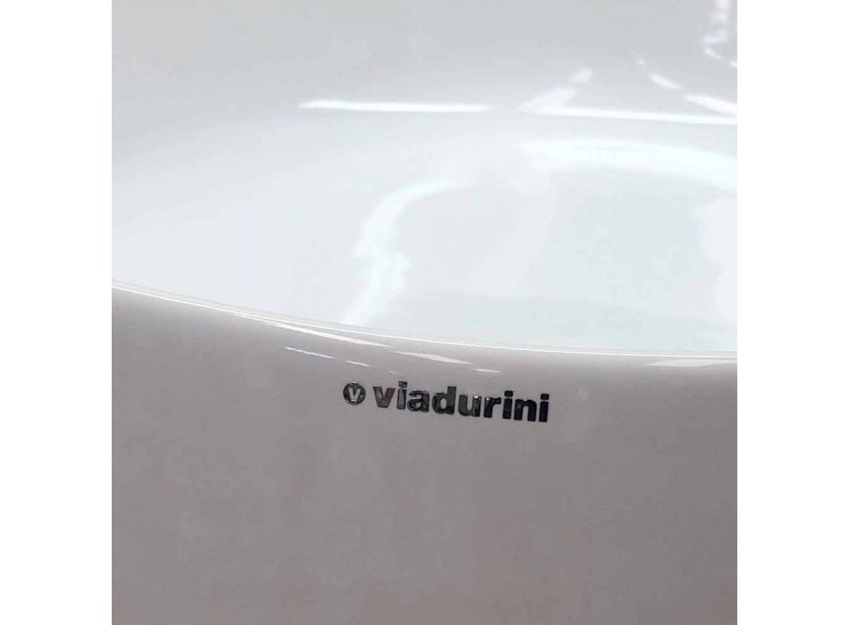 Countertop drejtkëndëshe Washbasin L 80 cm në Qeramikë Made in Italy - Piacione Viadurini