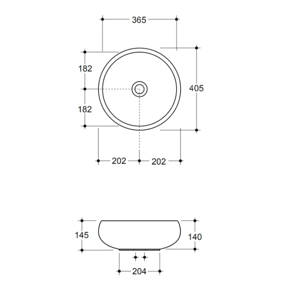 Lavaman banaku i rrumbullakët në qeramikë me ngjyra Prodhuar në Itali - Tas Viadurini