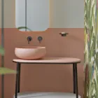 Lavaman banaku i rrumbullakët në qeramikë me ngjyra Prodhuar në Itali - Tas Viadurini