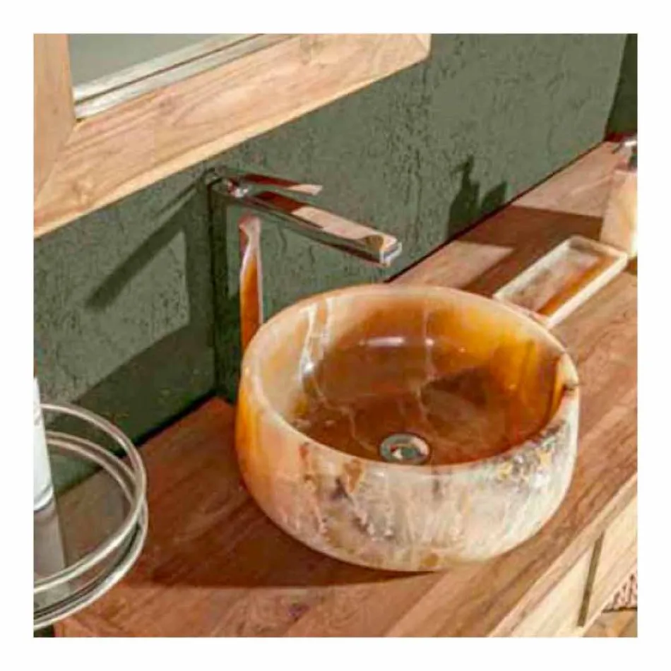 Lavaman i countertopit të rrumbullakët në Pure Onyx Design Unique - Ramiro Viadurini