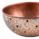 Lavaman i rrumbullakët me countertop në bakër të bërë me dorë, Murello Viadurini