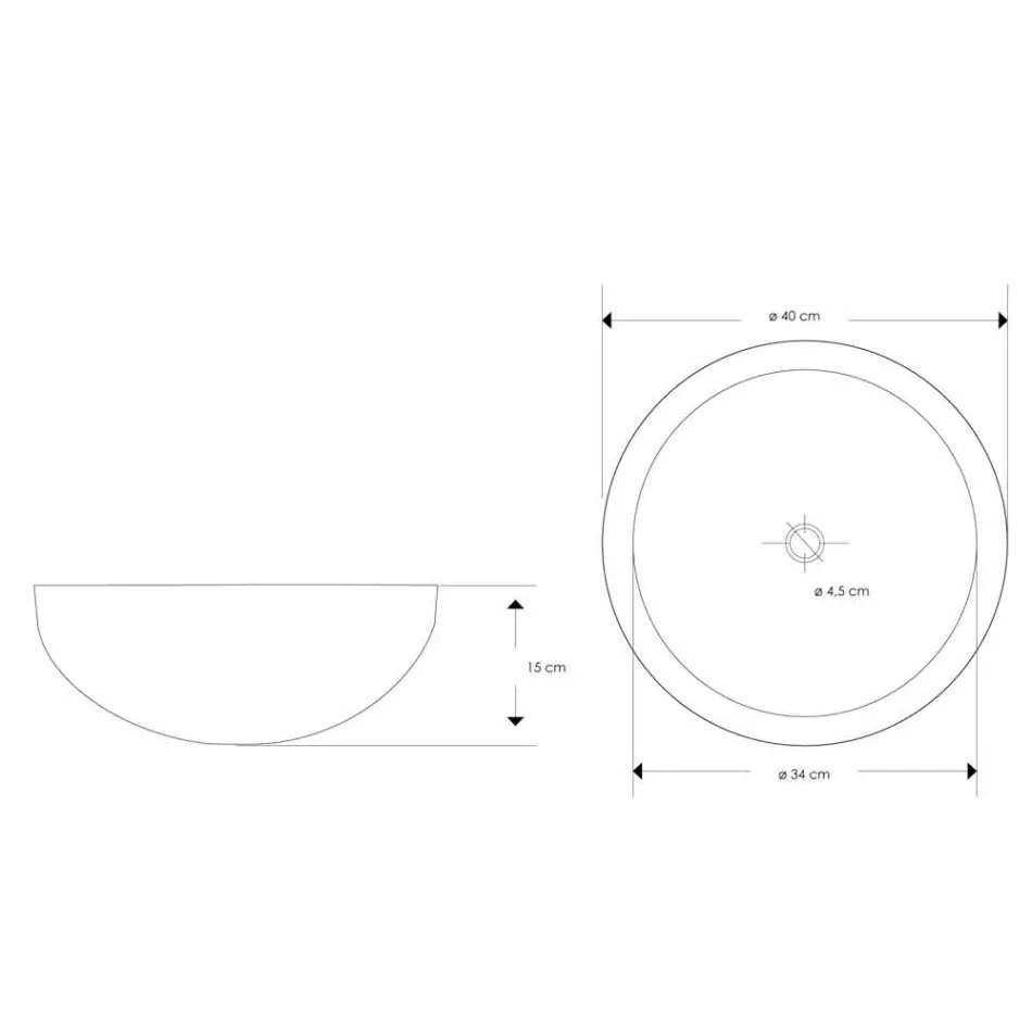 Larje e lavamanit të countertopit të punuar me dorë në mermer të bardhë - liri Viadurini