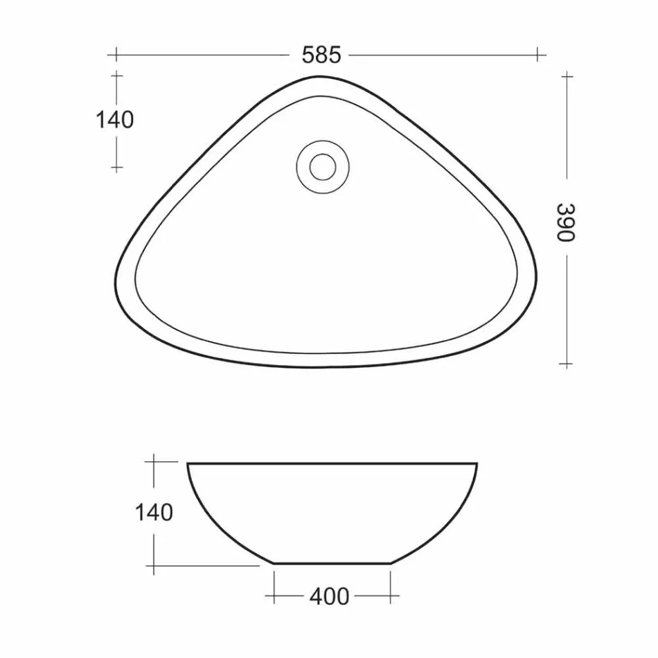 Verë banjë e formuar në Qeramikë të Bardhë e bërë në Itali - Hamburg Viadurini