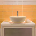 Mbështetje Countertop Round bezhë e integruar me Nusa të jashtme Viadurini