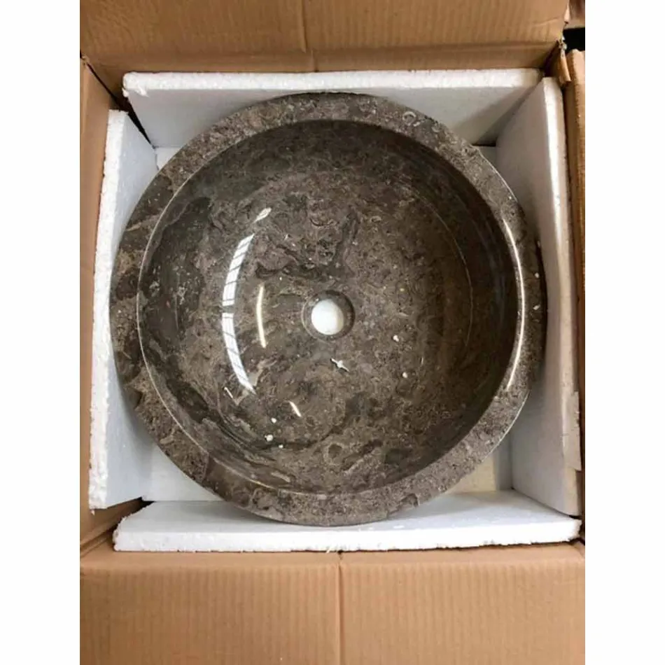 Mbajtës i rrumbullakët me countertop gri me pjesën e jashtme të lëmuar Nusa Viadurini