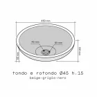 Mbështetja e Countertop Tondo në Anthracite Moyo Viadurini