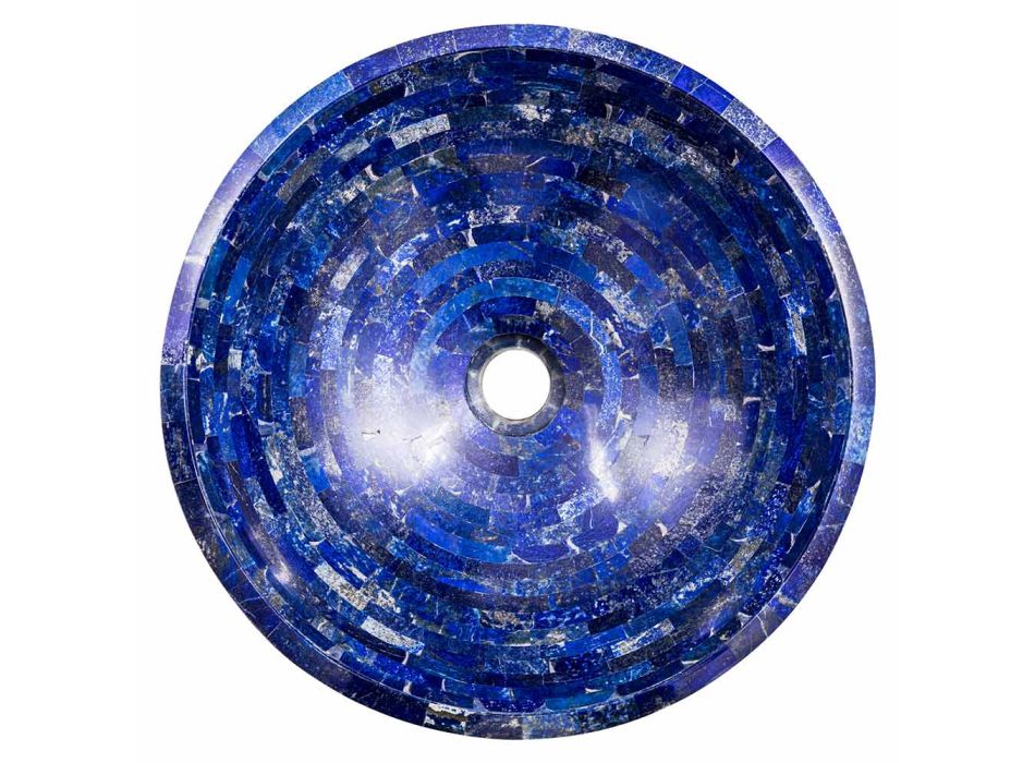 Lavaman banaku i rrumbullakët në gur Pongo lapis lazuli, copë unike Viadurini