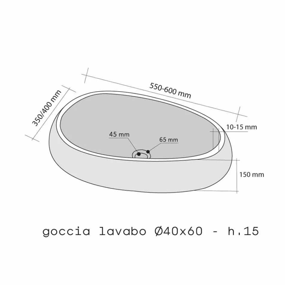 Mbështetje Countertop Rrumbullakët me gurë natyral të zi Waka Viadurini