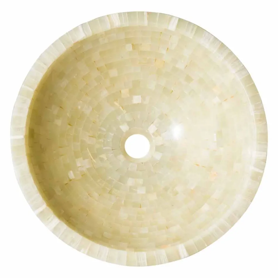 Mbajtës i rrumbullakët i countertop në gurin e oniksit të mjaltit Kilian Viadurini