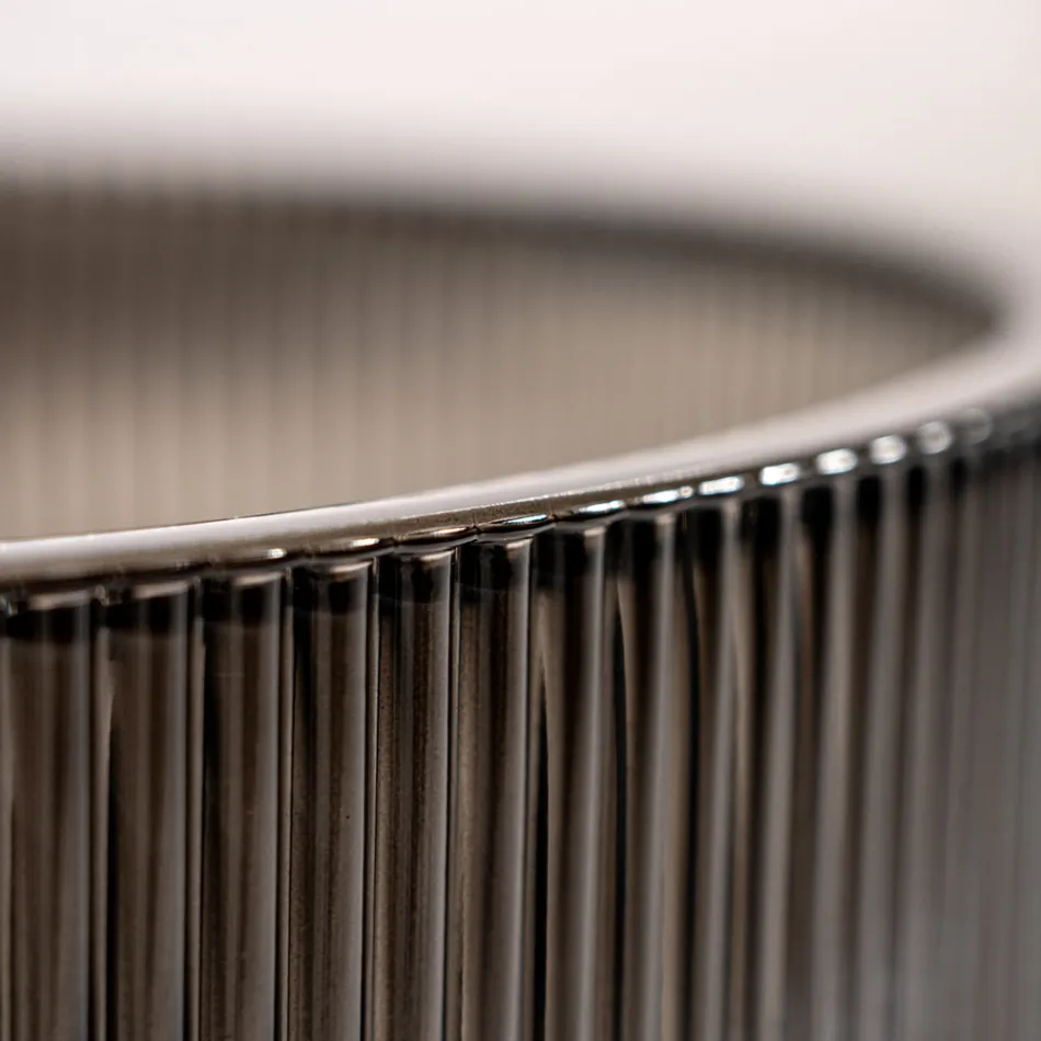 Lavaman banaku i rrumbullakët në qelq venecian Plissè Prodhuar në Itali - Zirkon Viadurini