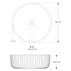 Lavaman banaku i rrumbullakët në qelq venecian Plissè Prodhuar në Itali - Zirkon Viadurini