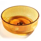 Lavaman banaku i rrumbullakët në qelq venecian Plissè Prodhuar në Itali - Zirkon Viadurini