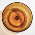 Lavaman banaku i rrumbullakët në qelq venecian Plissè Prodhuar në Itali - Zirkon Viadurini