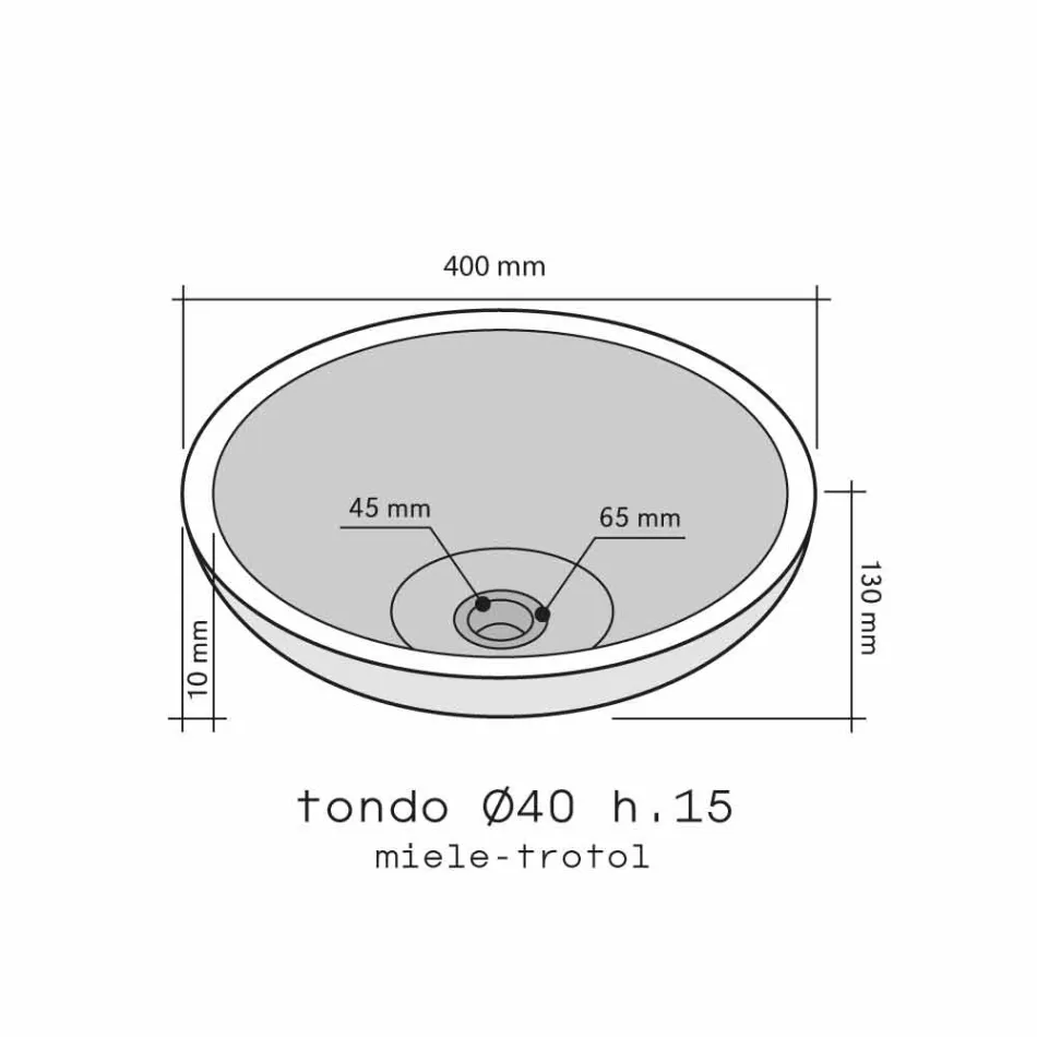 Mbështetje Countertop Tondo Mjaltë me Nusa Jashtë të lëmuar Viadurini