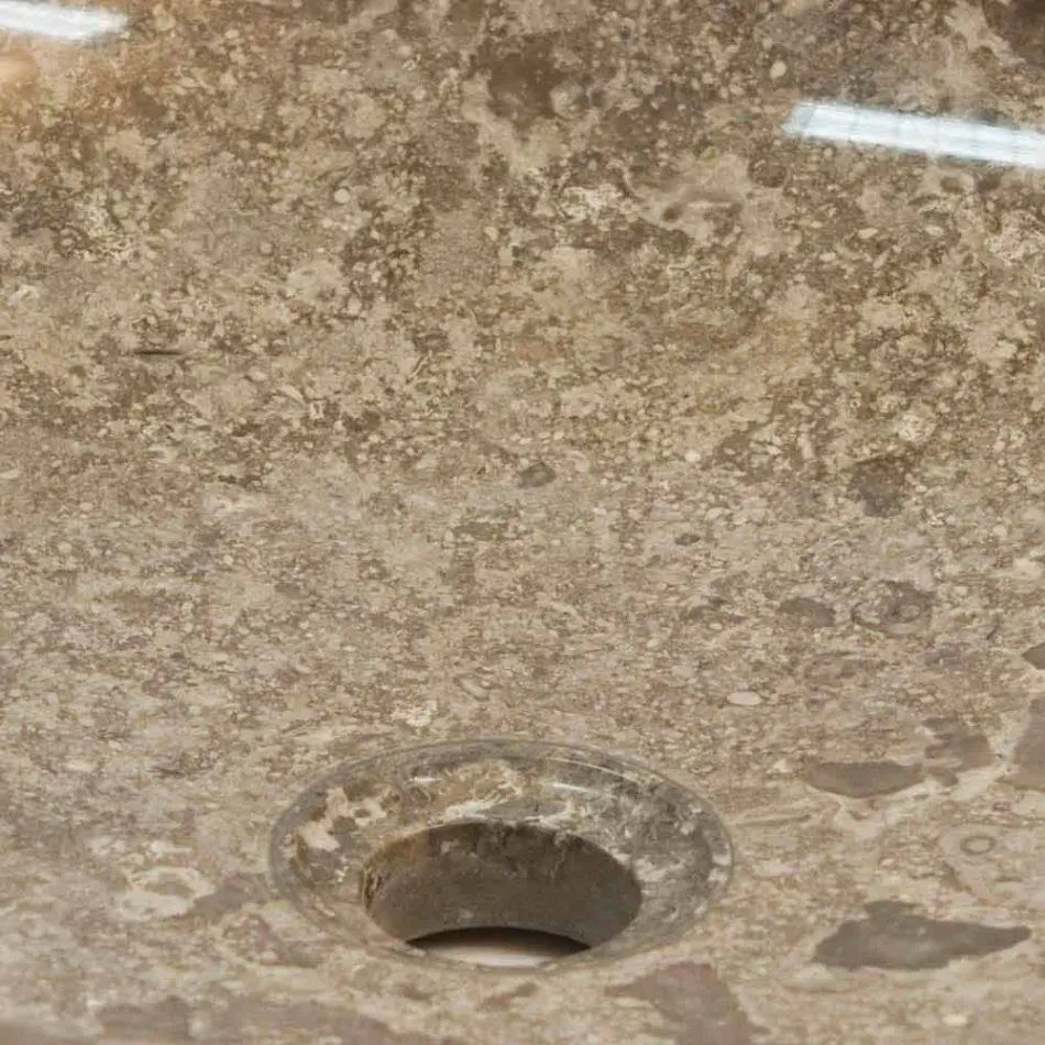 Mbështetje e rrumbullakët për lavaman, gur unik, natyror Ziva Viadurini