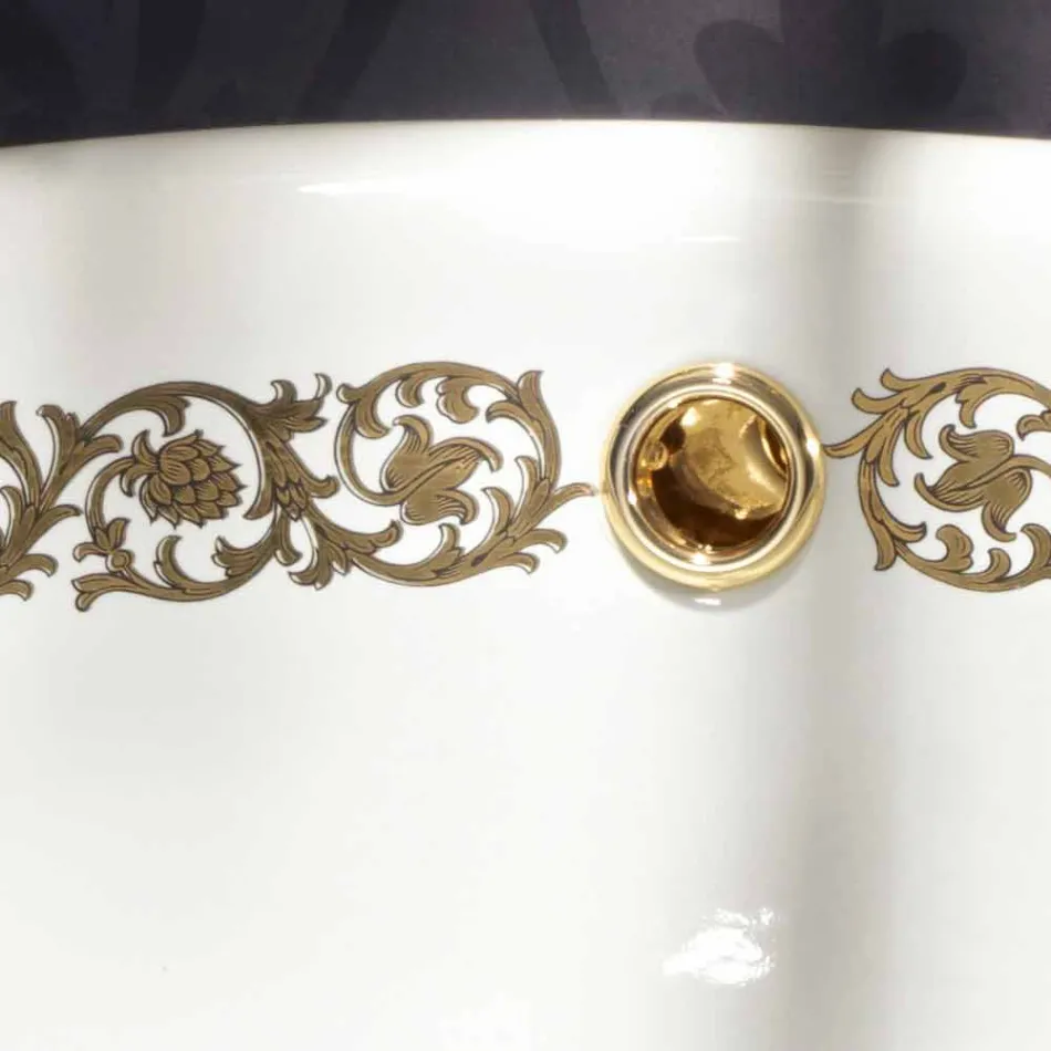 Mbytet e banjës me pllaka në argjilë dhe ar prej ari të bërë në Itali, Otis Viadurini