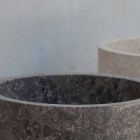 Lavaman për banjo cilindrike të pavarur në mermer gri - Cremino Viadurini