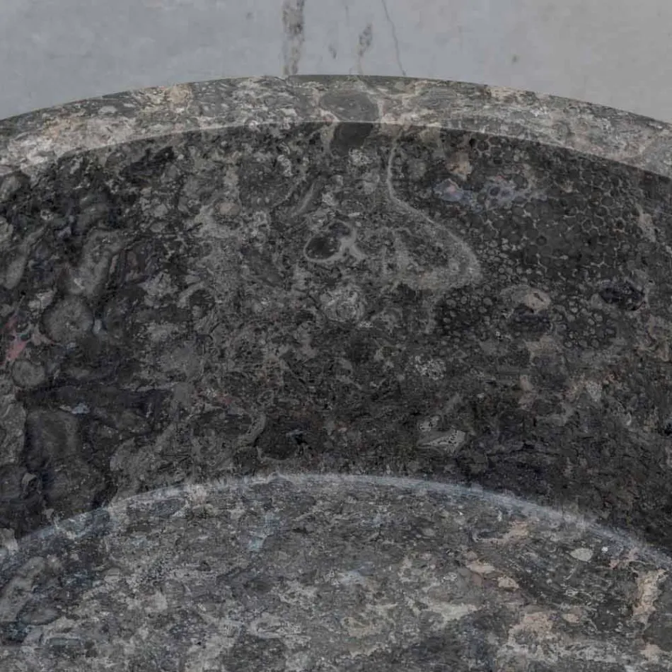 Lavaman për banjo cilindrike të pavarur në mermer gri - Cremino Viadurini