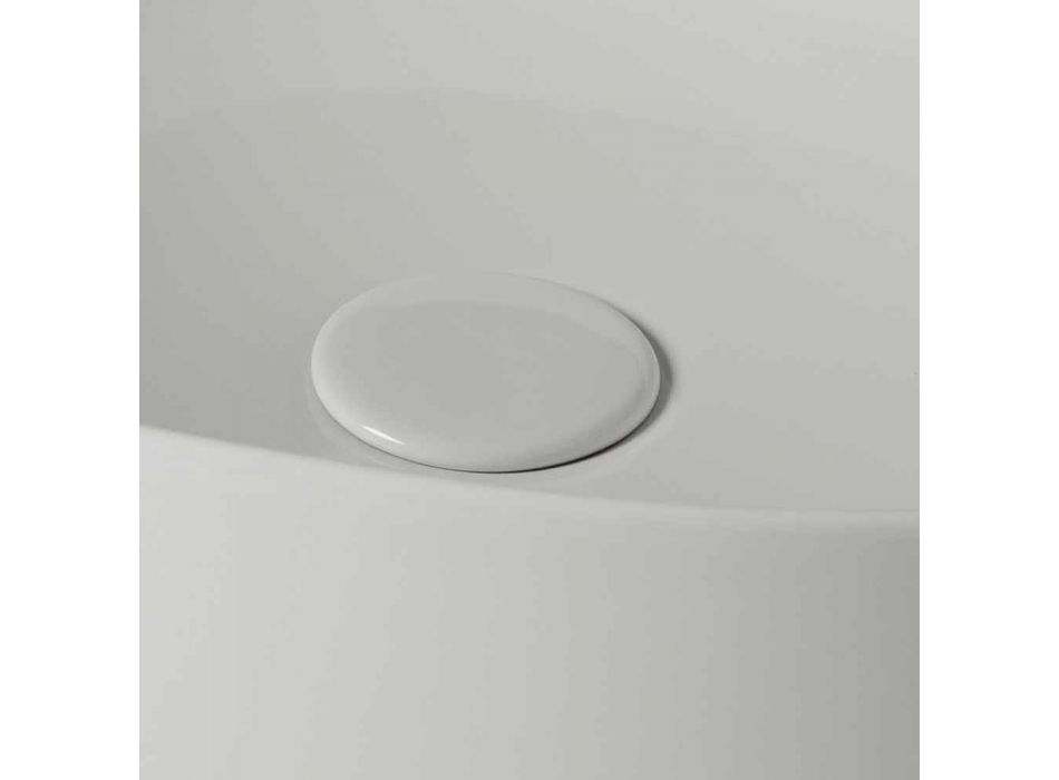 Washbasin Lundrues Ovalë Countertop L 50 cm në Qeramikë Made in Italy - Cordino