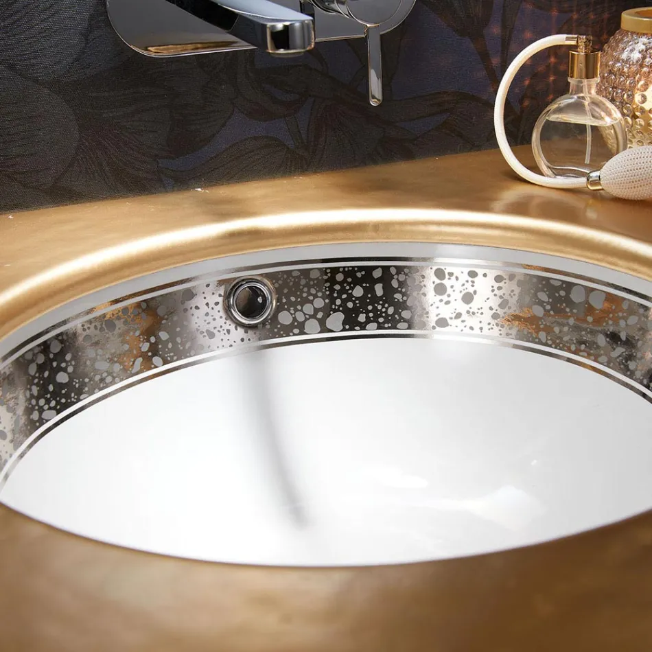 Lavaman i integruar i banjës në baltë zjarri të derdhur me dorë Prodhuar në Itali - Erioli Viadurini