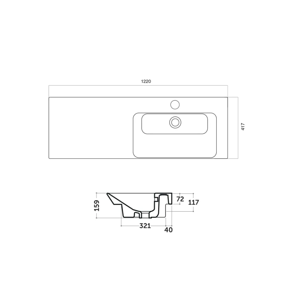 Lavaman i integruar dhe i montuar djathtas në qeramikë Maida Viadurini