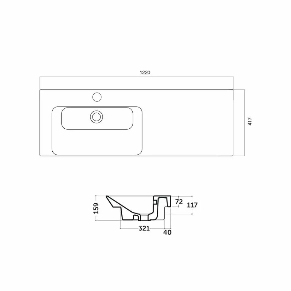 Lavaman modern i fshehur në të Majtën në Qeramikë Maida Viadurini