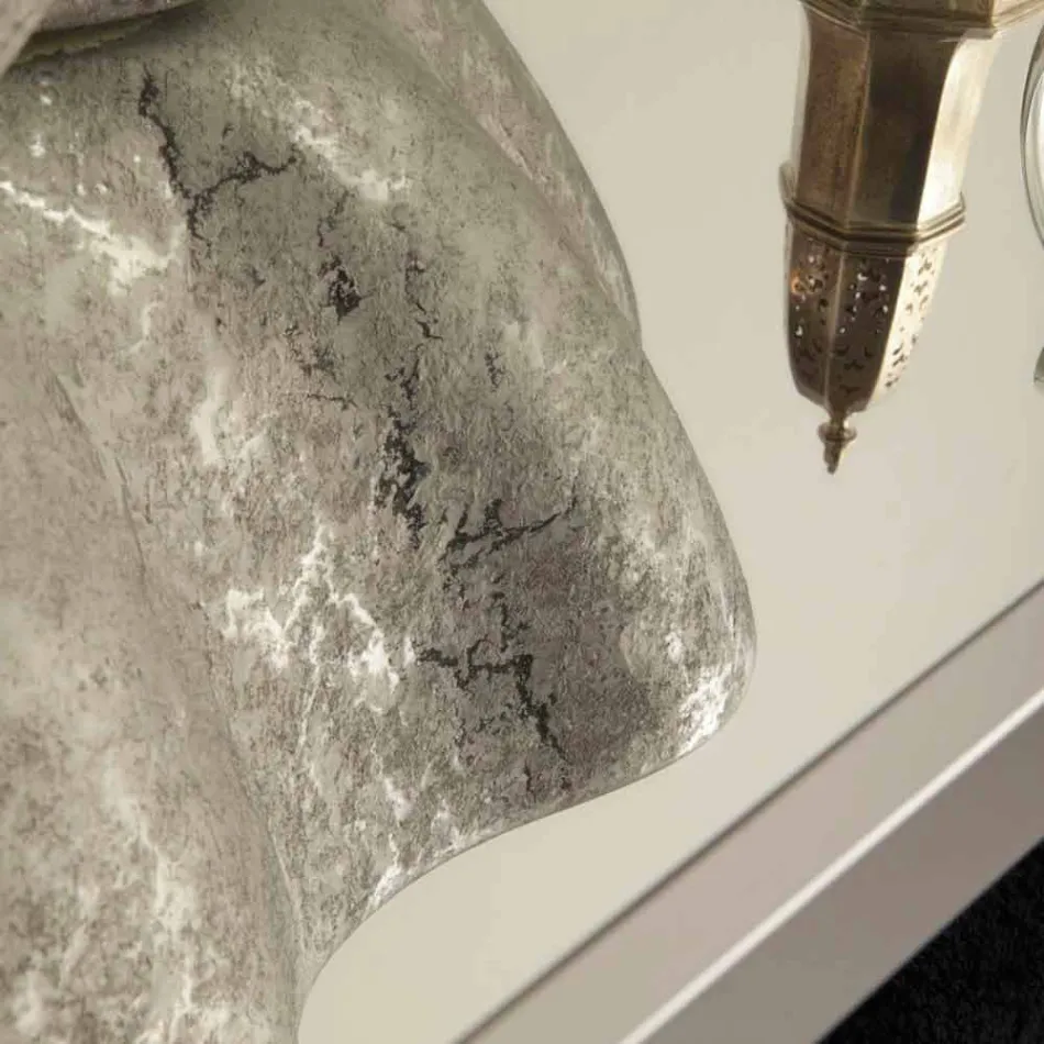 Lavaman banje countertop argjendi të bardhë bërë në Italia Cubo Viadurini