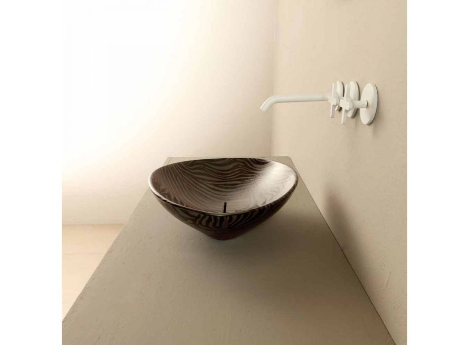 Larja e banjës së banjës countertop e dizajnit zebër të zi e bërë në Itali Kafshët Viadurini