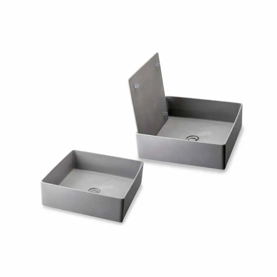 Dizenjoni lavamanin e countertopit me pllakë rrëshire - Duca Viadurini